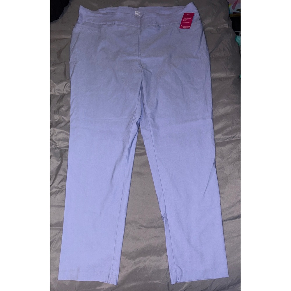 NEW Kim Rogers Plus Size Periwinkle Blue Tummy Control Pull On Pants, 24 Average